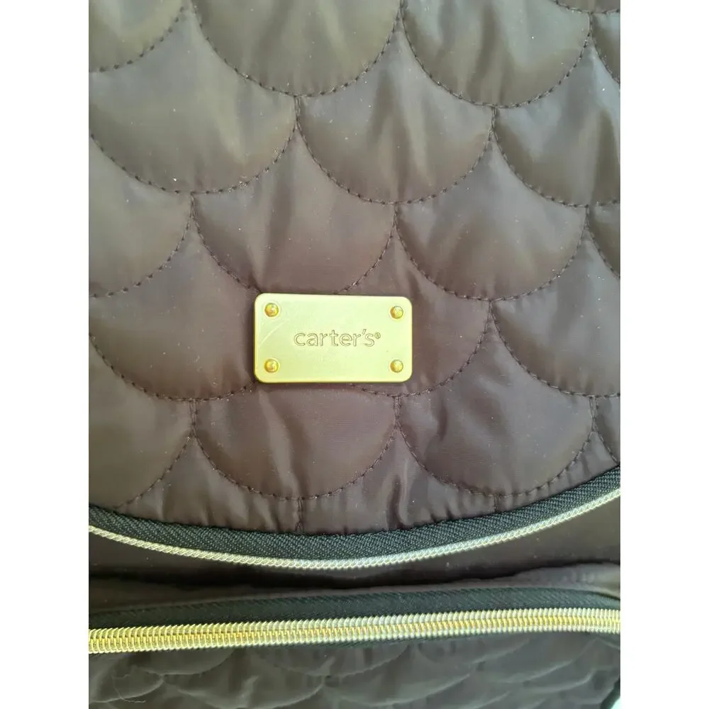 Carter's Ready To Go Diaper Backpack In Black Quilted Design - Picture 4 of 10